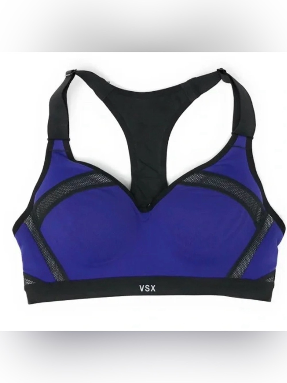 VSX Black and Purple Racerback High-Support Sports Bra